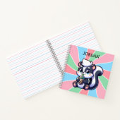 Carnet Cute Kawaii Skunk with Bubble Tea Personnalisé (Intérieur)