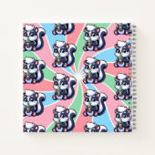 Carnet Cute Kawaii Skunk with Bubble Tea Personnalisé (Dos)