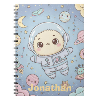 Carnet Cute Kawaii Space - Astronaut and Smiling Moon