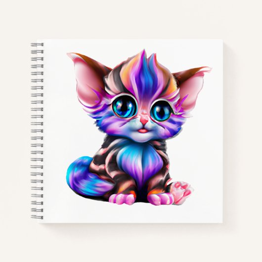 Carnet Cute Kawaii Striped Baby Kitten (Devant)