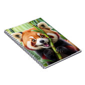 Carnet Cute Kawaii style Panda rouge avec un grand sourir (Côté Droit)
