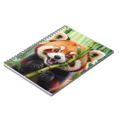 Carnet Cute Kawaii style Panda rouge avec un grand sourir (Côté gauche)