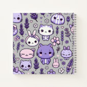 Carnet Cute Kawaii thème Purple Lavender | Spirale (Dos)