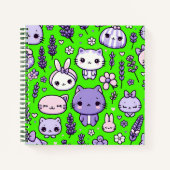 Carnet Cute Kawaii thème Purple Lavender | Spirale (Devant)