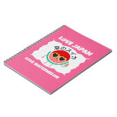 Carnet Cute Kawaii WATERMELON AIMER JAPON Fruits d'été (Côté gauche)