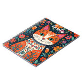 Carnet Cute Kitten avec Fleurs d'Art populaire Whimsical (Côté gauche)