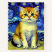 Carnet Cute Kitten Starry Night Van Gogh (Devant)