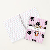 Carnet Cute Kittens & pattes, bandes roses Spiral (Intérieur)