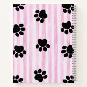 Carnet Cute Kittens & pattes, bandes roses Spiral (Dos)