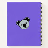 Carnet Cute Koala Head | Monogramme simple de nom de dess (Dos)