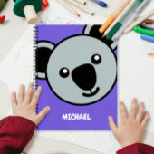 Carnet Cute Koala Head | Monogramme simple de nom de dess