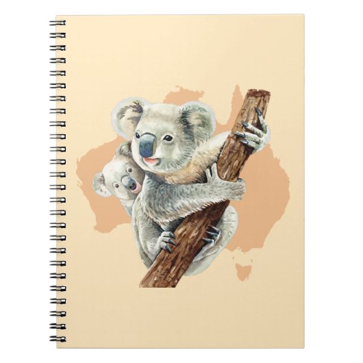 Carnet Cute Koala Maman et bébé (Devant)