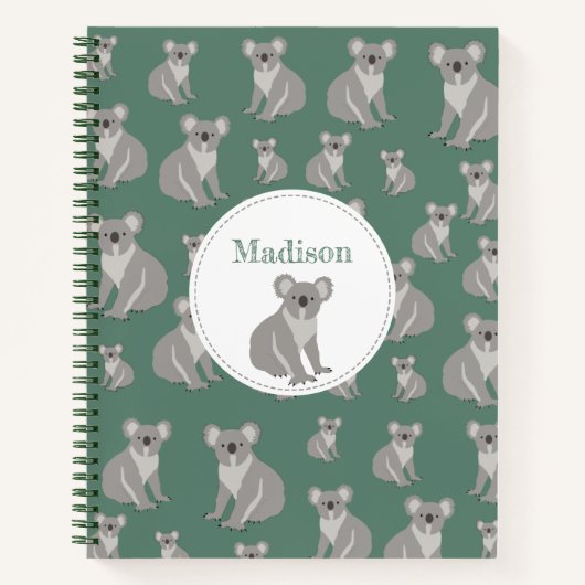 Carnet Cute Koala Motif personnalisé (Devant)