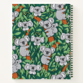 Carnet Cute Koala Motif Personnalisé Hunter Green (Dos)
