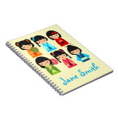 Carnet Cute Kokeshi poupées japonaises (Côté Droit)