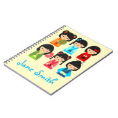 Carnet Cute Kokeshi poupées japonaises (Côté gauche)