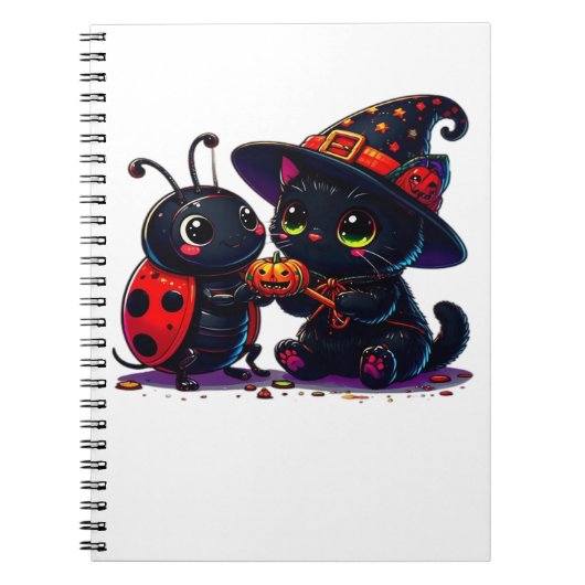 Carnet Cute Ladybug et chat noir Halloween classique T-Sh (Devant)
