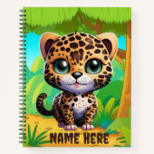 Carnet Cute Leopard Kitty Chat Safari Jungle Animal (Devant)