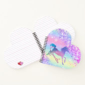 Carnet Cute licorne rose Parties scintillant arc-en-ciel  (Intérieur)