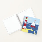 Carnet Cute Lighthouse and Boat Seaside Art (Intérieur)