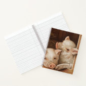 Carnet Cute little piglets in a barn at the farm (Intérieur)