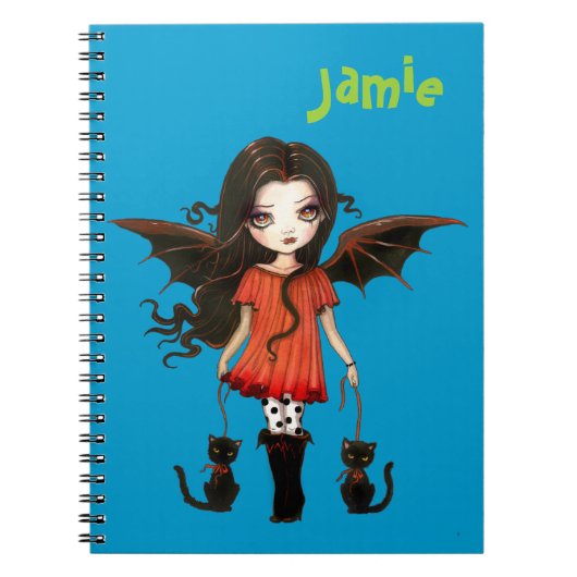 Carnet Cute Little Vampire avec chats Personnalisé (Devant)