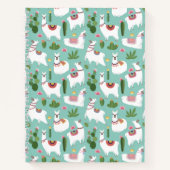 Carnet Cute Llamas Sur Motif Turquoise (Devant)