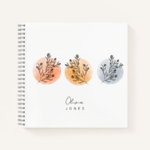 Carnet Cute lune florale minimaliste et scandinave
