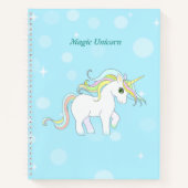 Carnet Cute Magic Unicorn sur Bleu clair (Devant)