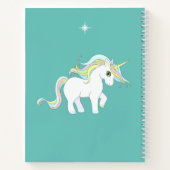Carnet Cute Magic Unicorn sur Turquoise (Dos)