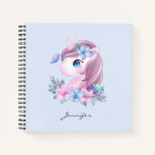 Carnet Cute & Magique Baby Unicorne en Aquarelle (Devant)