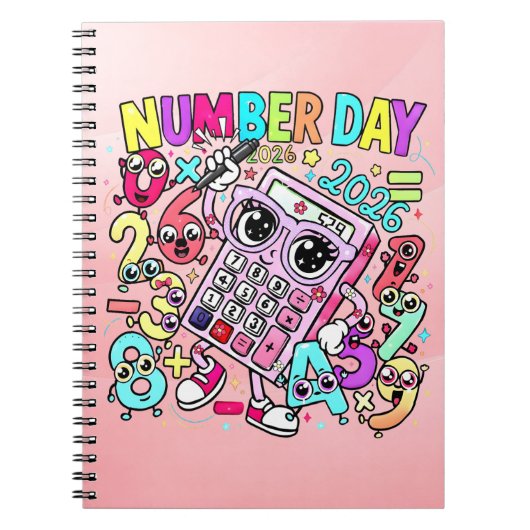 Carnet Cute Maths Number Day Notebook for Primary School (Devant)
