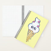 Carnet Cute Melting Ice Cream Cone, Kawaii Cartoon (À l'intérieur)