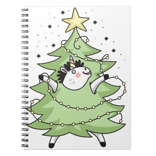 Carnet Cute Merry Christmas unicorn (Devant)