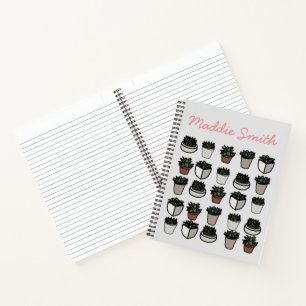 Carnet Cute mini motif succulent