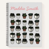 Carnet Cute mini motif succulent (Devant)