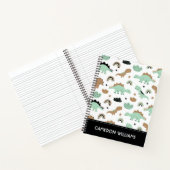 Carnet Cute Mint Green Dinosaur Motif (Intérieur)