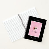 Carnet Cute Modern Custom Frame Photo Gift Monogram Black (Intérieur)