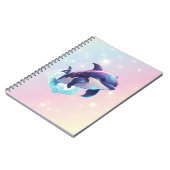 Carnet Cute moderne Kawaii Orca tueur baleine rose et ble (Côté gauche)