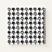 Carnet Cute Monogramme Black Cat Expressions Motif (Dos)