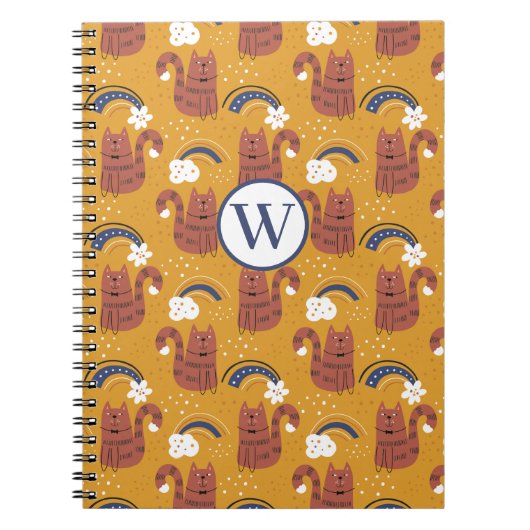 Carnet Cute monogramme chat (Devant)