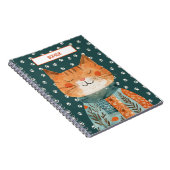 Carnet Cute Motif à mâchoire de chat sur Emerald Green No (Côté Droit)