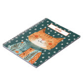 Carnet Cute Motif à mâchoire de chat sur Emerald Green No (Côté gauche)