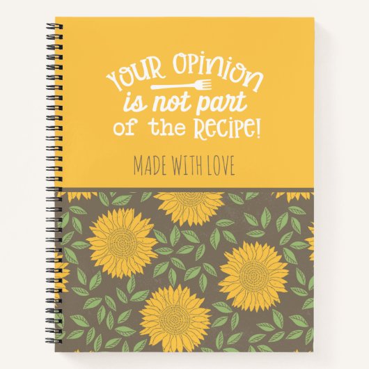 Carnet Cute Motif de tournesol Recette (Devant)