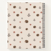Carnet Cute Motif forestier de Hérisson et Champignons (Dos)