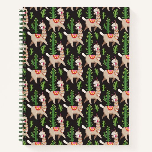 Carnet Cute Motif Llamas Décorées (Devant)