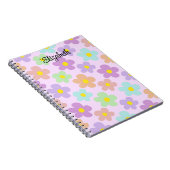 Carnet Cute multi-coloré des marguerites rétro girly jour (Côté Droit)