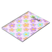 Carnet Cute multi-coloré des marguerites rétro girly jour (Côté gauche)