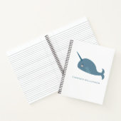 Carnet Cute Narwhal en bleu Personnalisé (Intérieur)