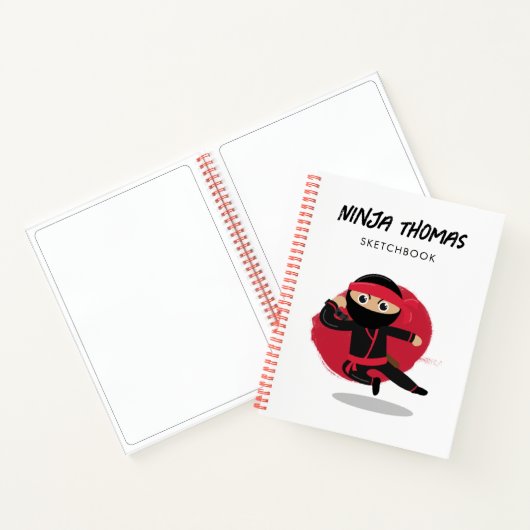 Carnet Cute Ninja Warrior Black & Red Kids Sketchbook (Intérieur)